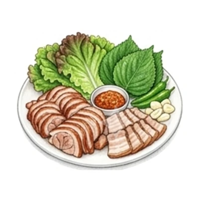 푸짐한 족발보쌈파 일러스트