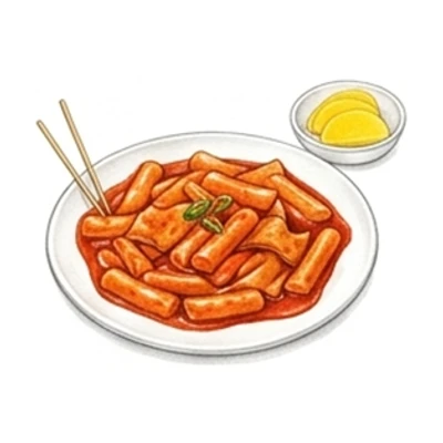 매콤한 떡볶이파 일러스트